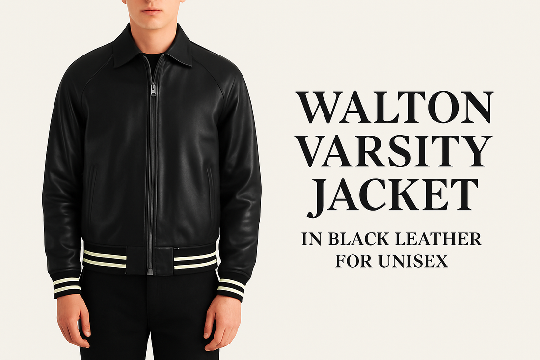 Walton Limited Edition Black and Red Leather Varsity Jacket