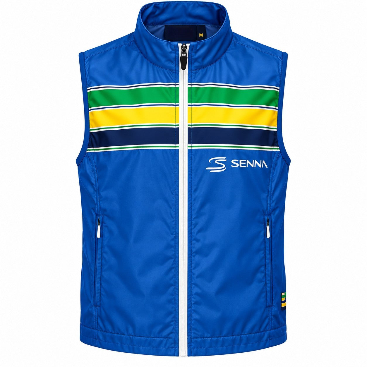 Ayrton Senna F1 Stripe Windbreaker Blue Vest