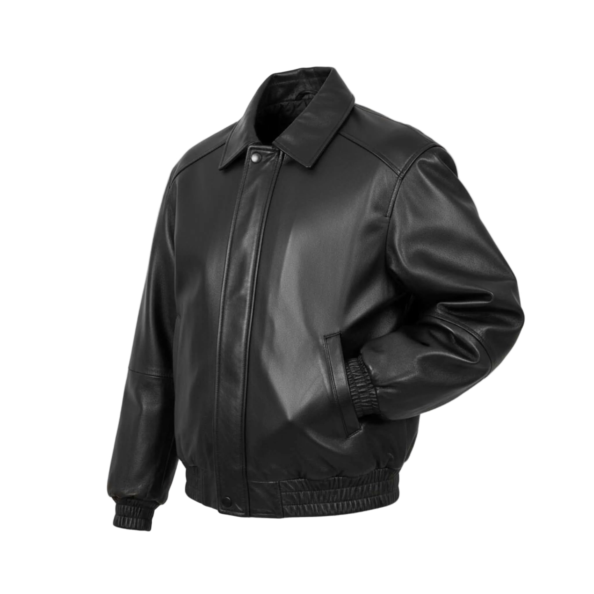 Classic Women Vintage Leather Bomber Oversize Jacket