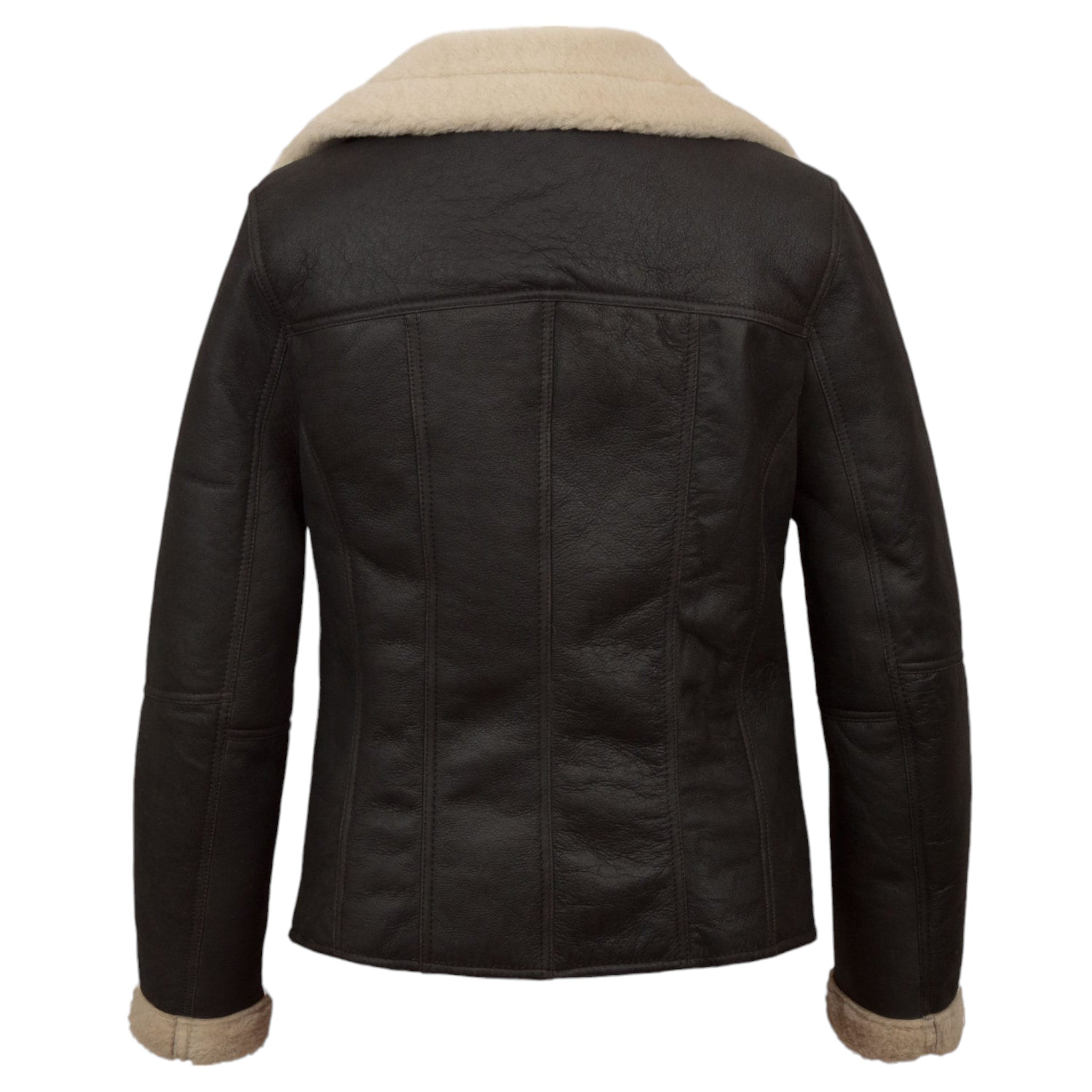 Elegant Women Brown Sheepskin Pilot Jacket Stylish & Warm