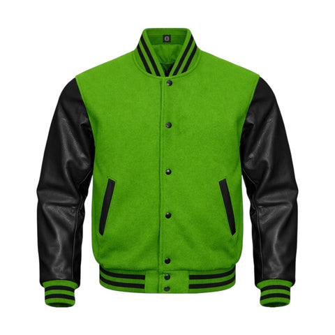 Kelly Green and Black Varsity Jacket 