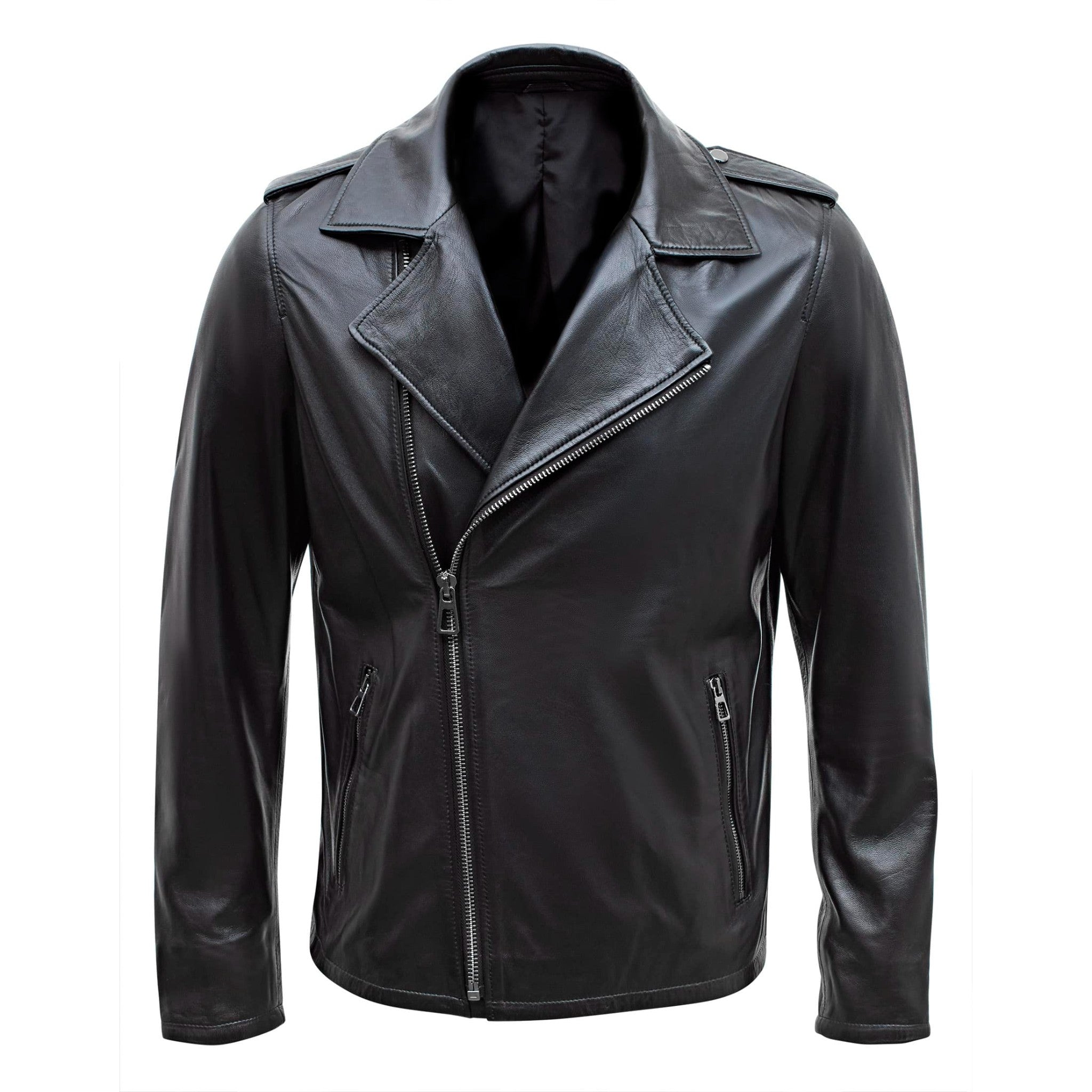 Men Motorcycle Leather Biker Jacket Timeless Black Design