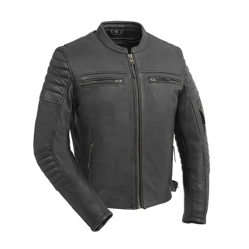Men Urban Style Leather Motorcycle Jacket Trendy Gear 