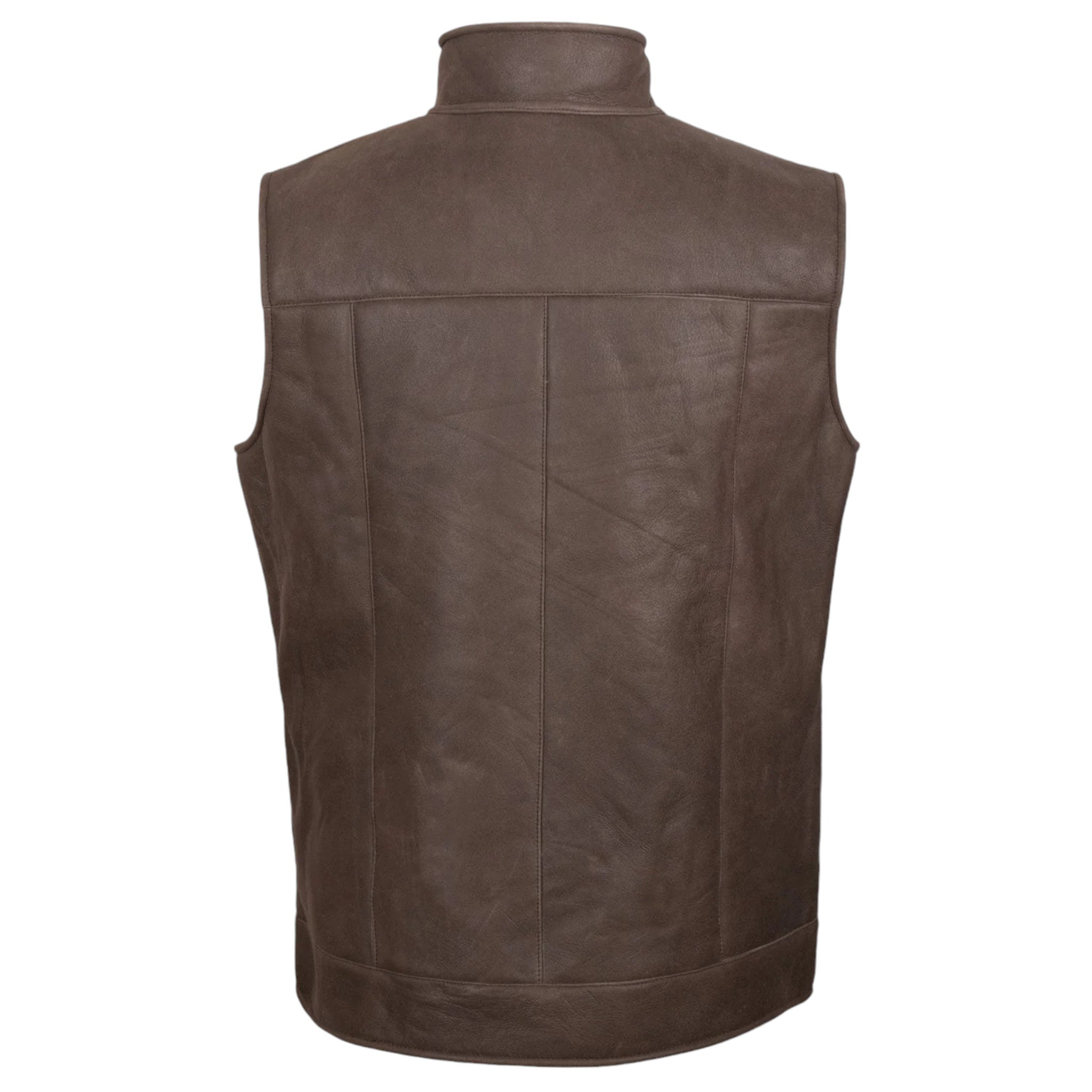 Men Warm Brown Sheepskin Vest Outdoor & Casual Wear