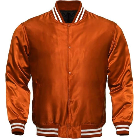 Men's satin retro letterman jacket Bomber Style