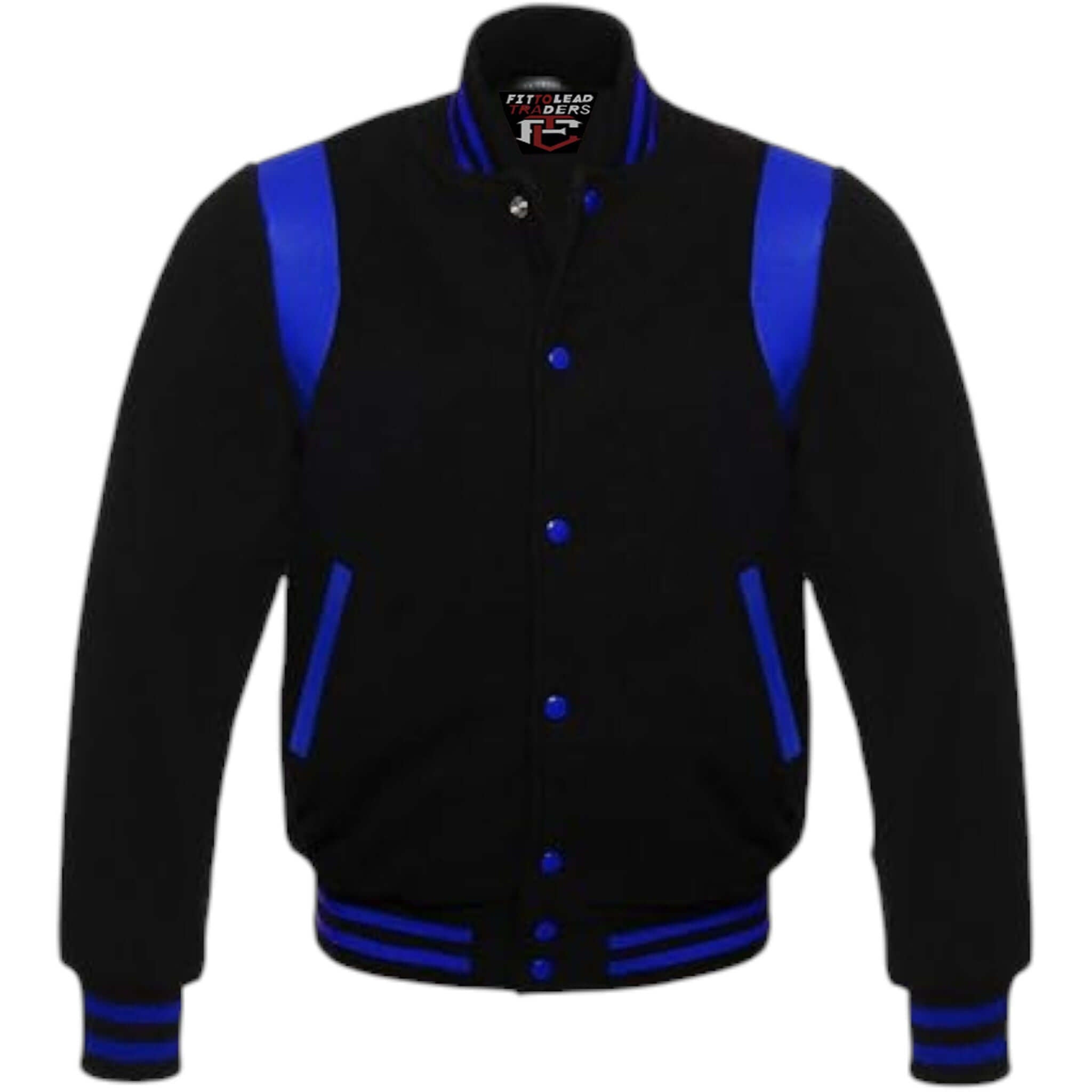 Retro Baseball Jacket Wool Body & Leather Shoulder Inserts