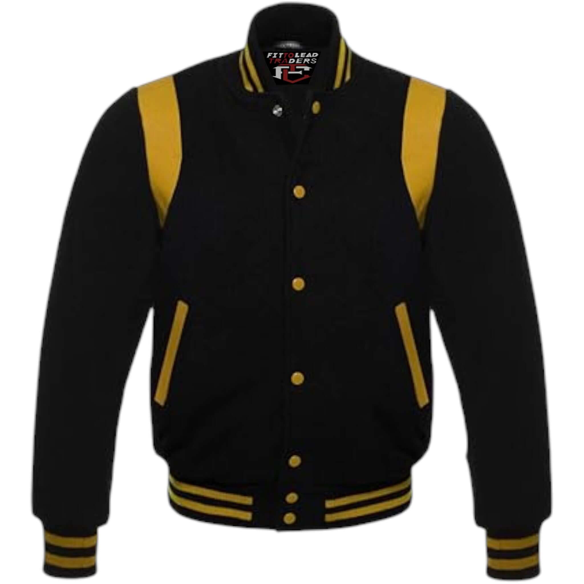 Retro Baseball Jacket Wool Body & Leather Shoulder Inserts