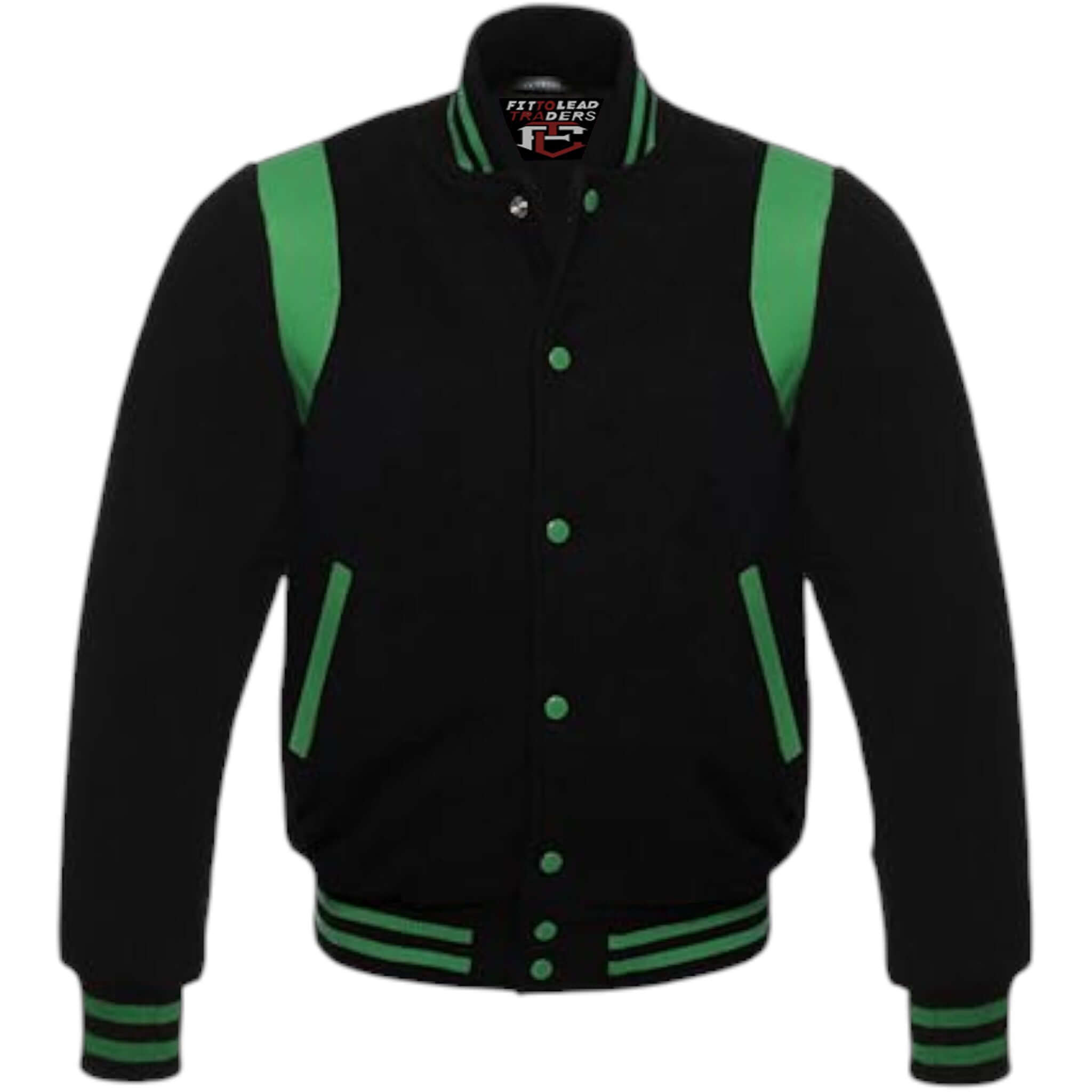 Retro Baseball Jacket Wool Body & Leather Shoulder Inserts