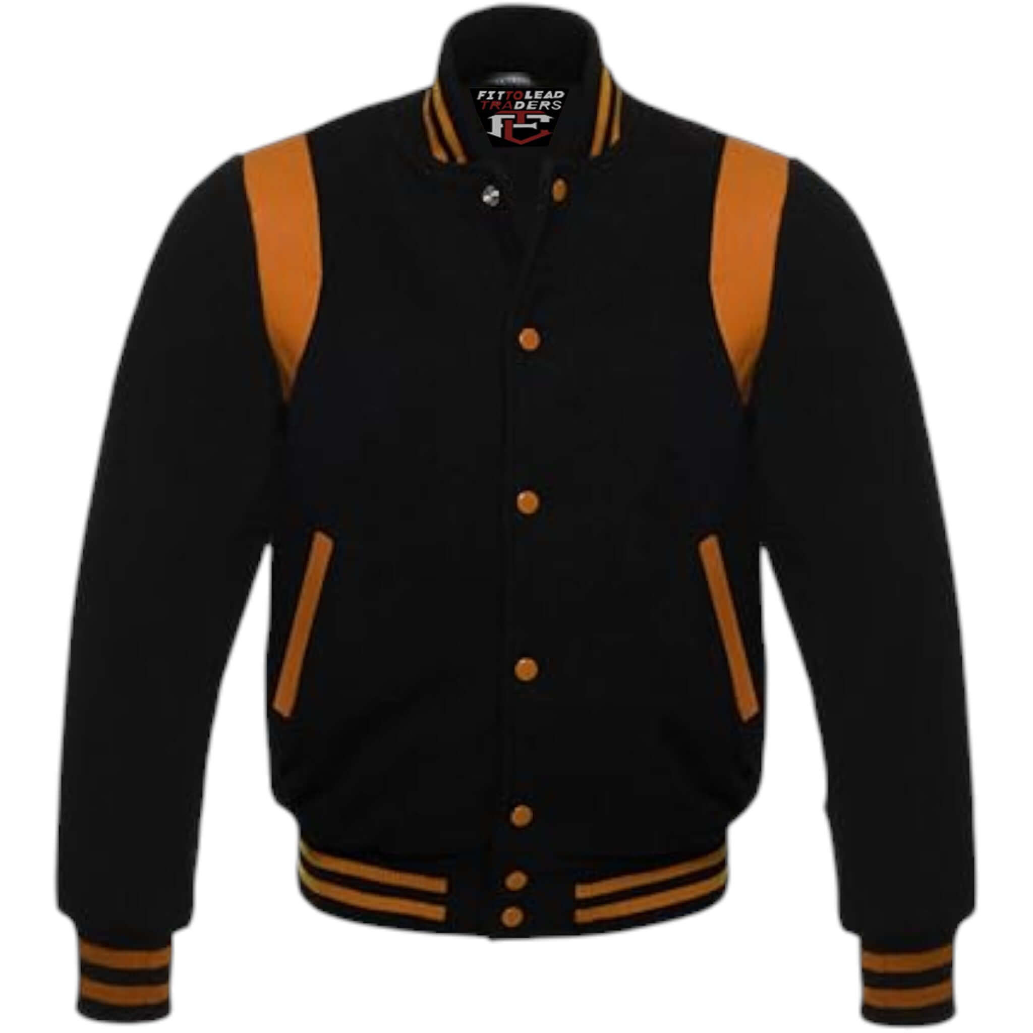 Retro Baseball Jacket Wool Body & Leather Shoulder Inserts