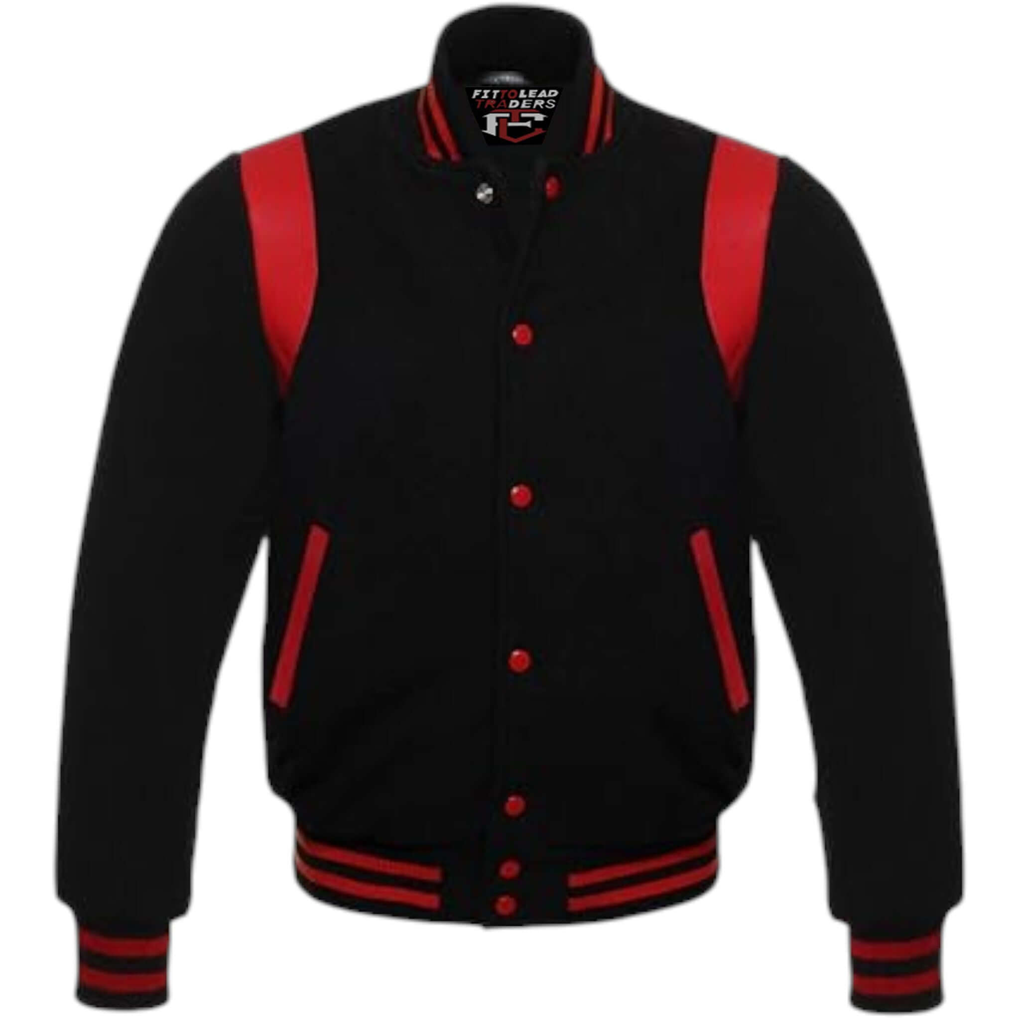 Retro Baseball Jacket Wool Body & Leather Shoulder Inserts