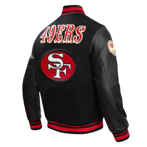 San Francisco 49ers Classic Varsity Jacket – Ultimate Retro Style Fit Side 2