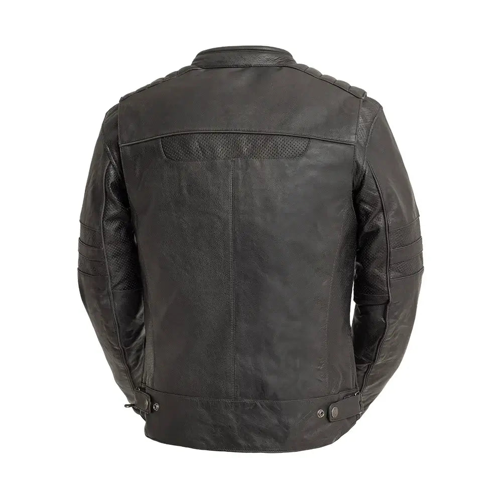 Shadow Storm Black Leather Motorcycle Bold Style Jacket 
