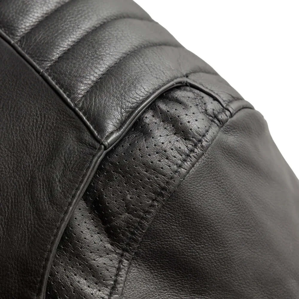 Shadow Storm Black Leather Motorcycle Bold Style Jacket 