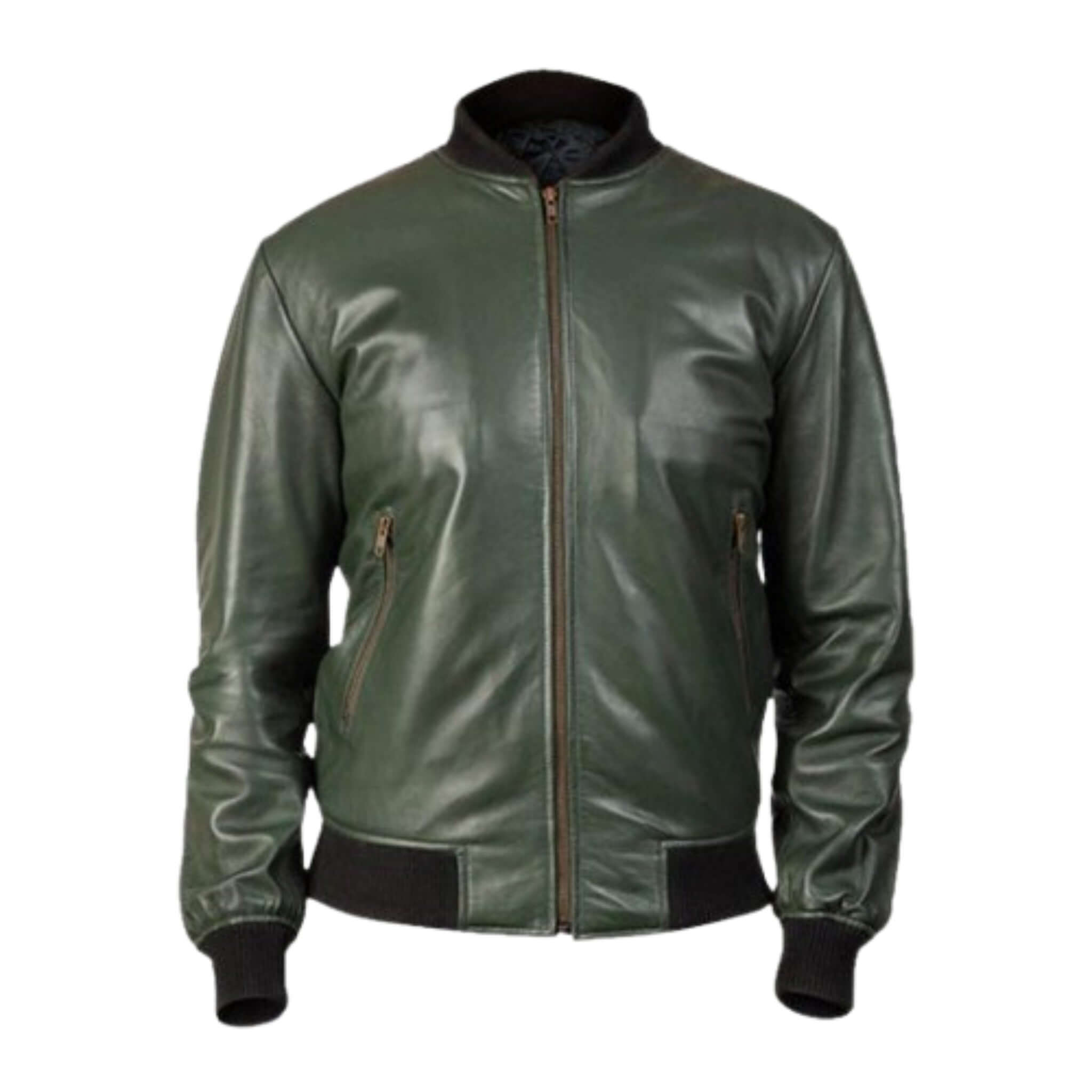 Shane Green Leather Bomber Jacket Modern Men Outerwear
