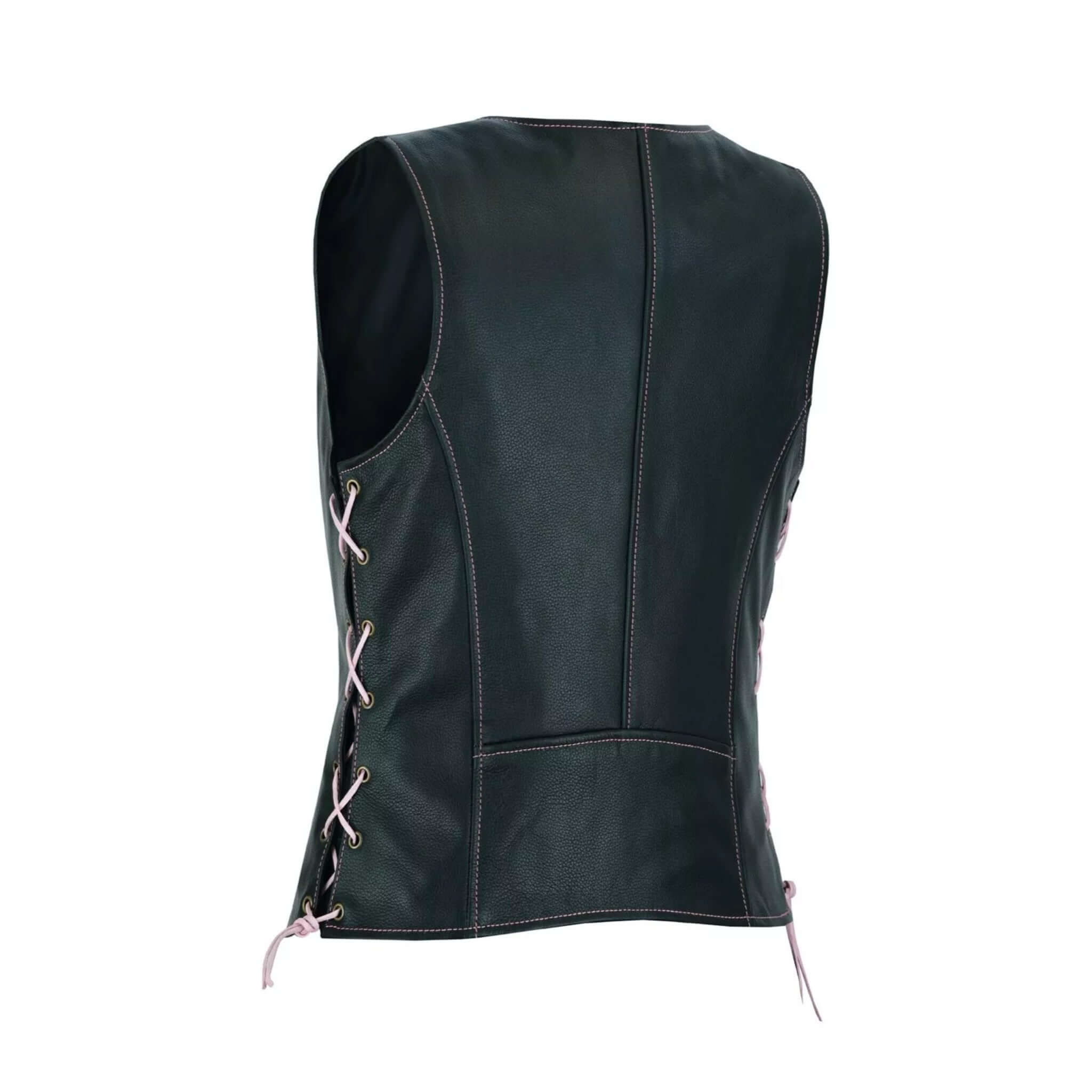 Tack-field-women's-cowhide-biker-vest-gun-pocket