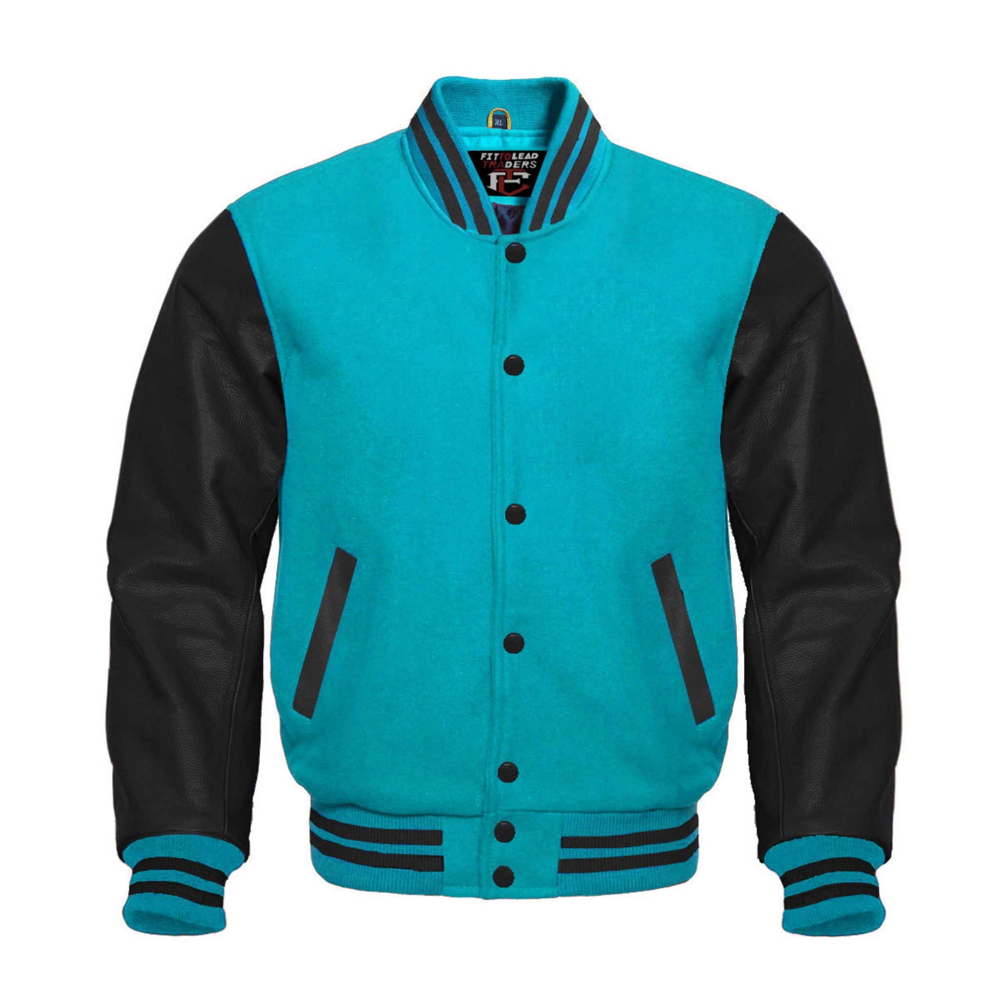 Stylish Retro Varsity Letterman Jacket Bold Black Sleeves