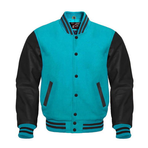 Stylish Retro Varsity Letterman Jacket Bold Black Sleeves