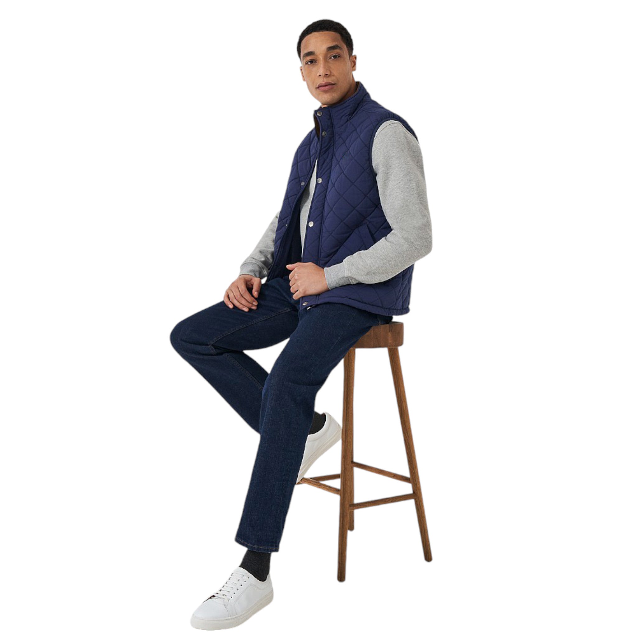 Navy Puffer Vest Men Lightweight Quilted Sleeveless Jacket