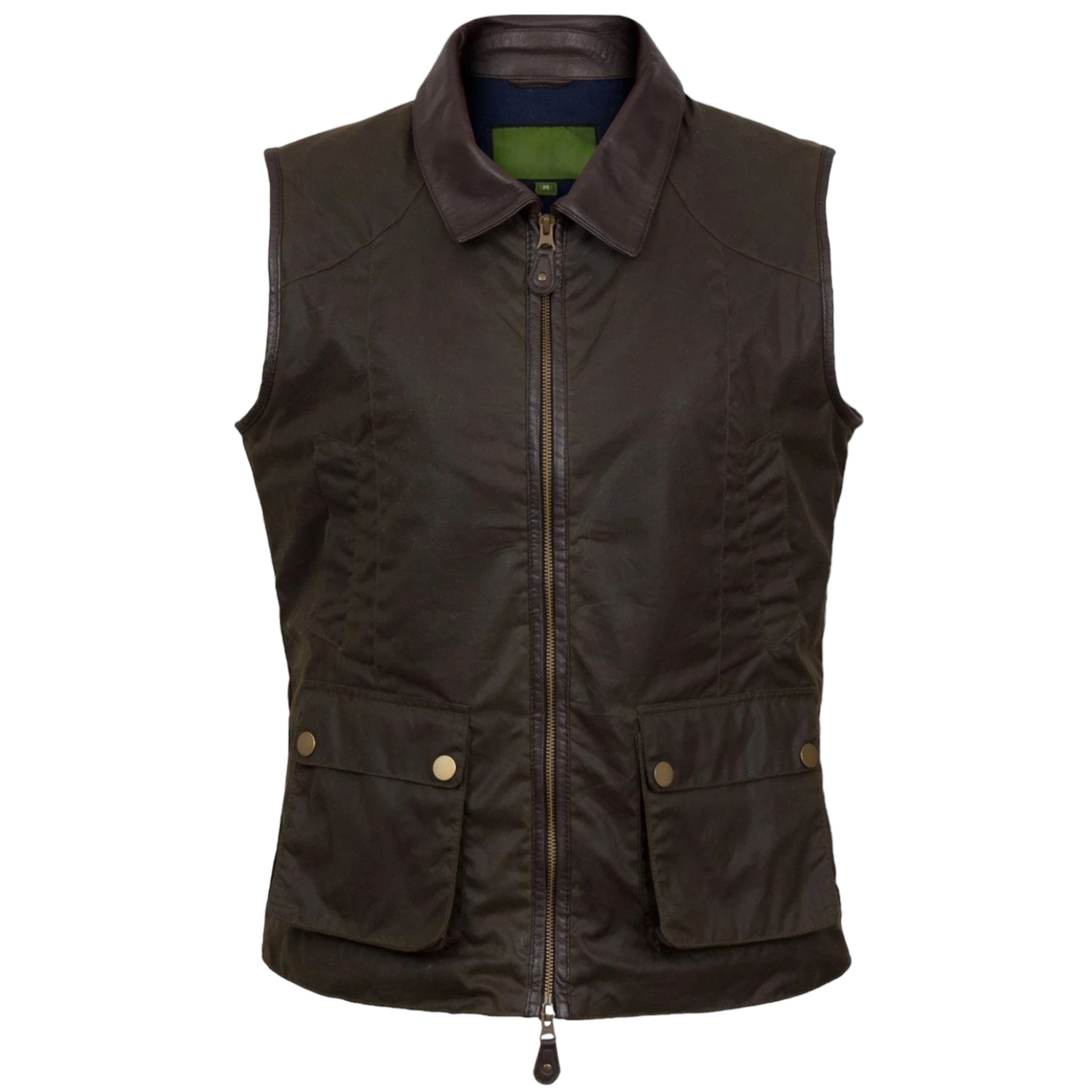 Women Waxed Cotton Utility Vest Dark Brown Stylish & Durable