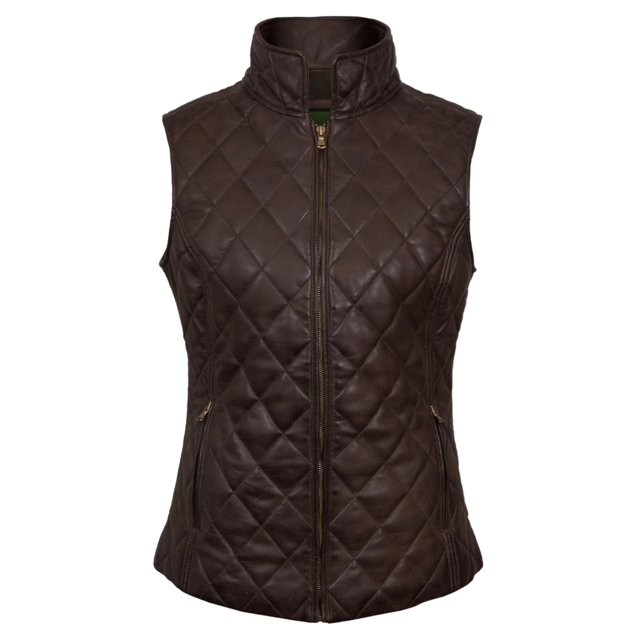 Women Quilted Leather Vest Stylish Warm & Versatile