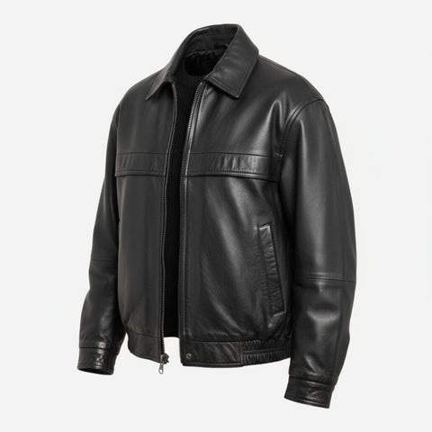 Women Heritage Oversized Leather Jacket Vintage 90s Style