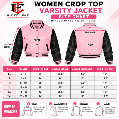 Women’s Brown & White Cropped Varsity Jacket with “B” Patch
