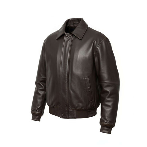 High-Quality 90s Brown Leather Bomber - Women's