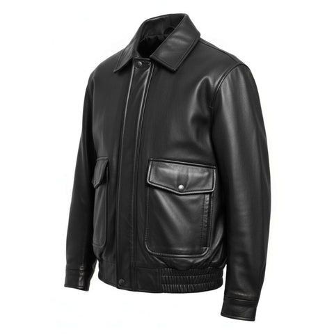 Women Vintage 90s Oversize Genuine Leather Bomber Jacket